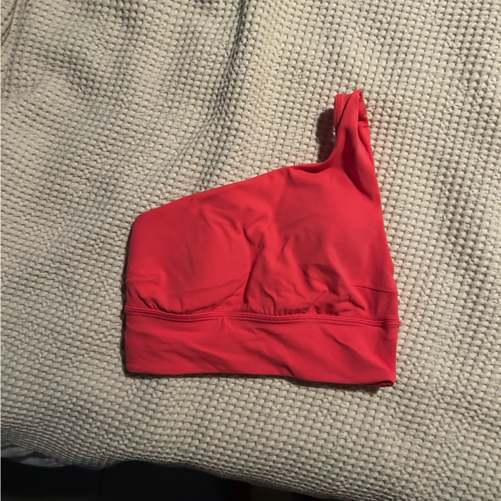 lululemon athletica One-Shoulder Sports Bra in Bright Red